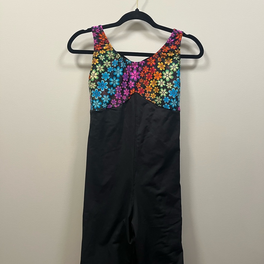 Jerry’s Figure Skating Bodysuit – Adult Medium – Retro Floral & Rhinestone